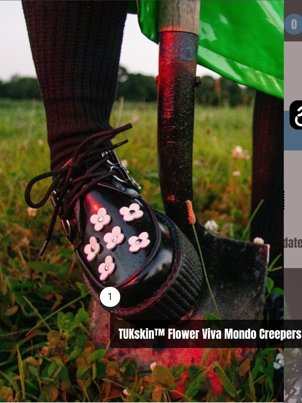 Creepers - Skin Flower Viva Mondo- Black with White Flowers TUK